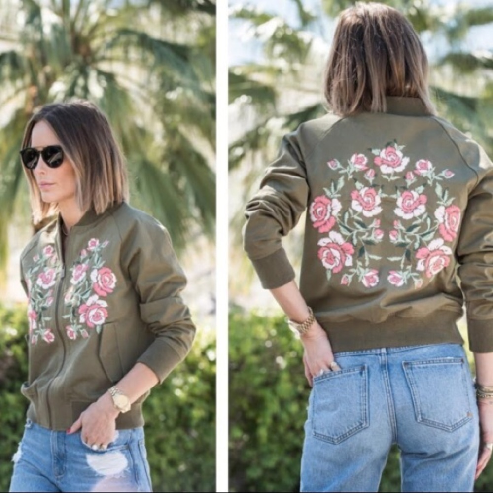 ANINE BING EMBROIDERED BOMBER JACKET SZ XS NEW